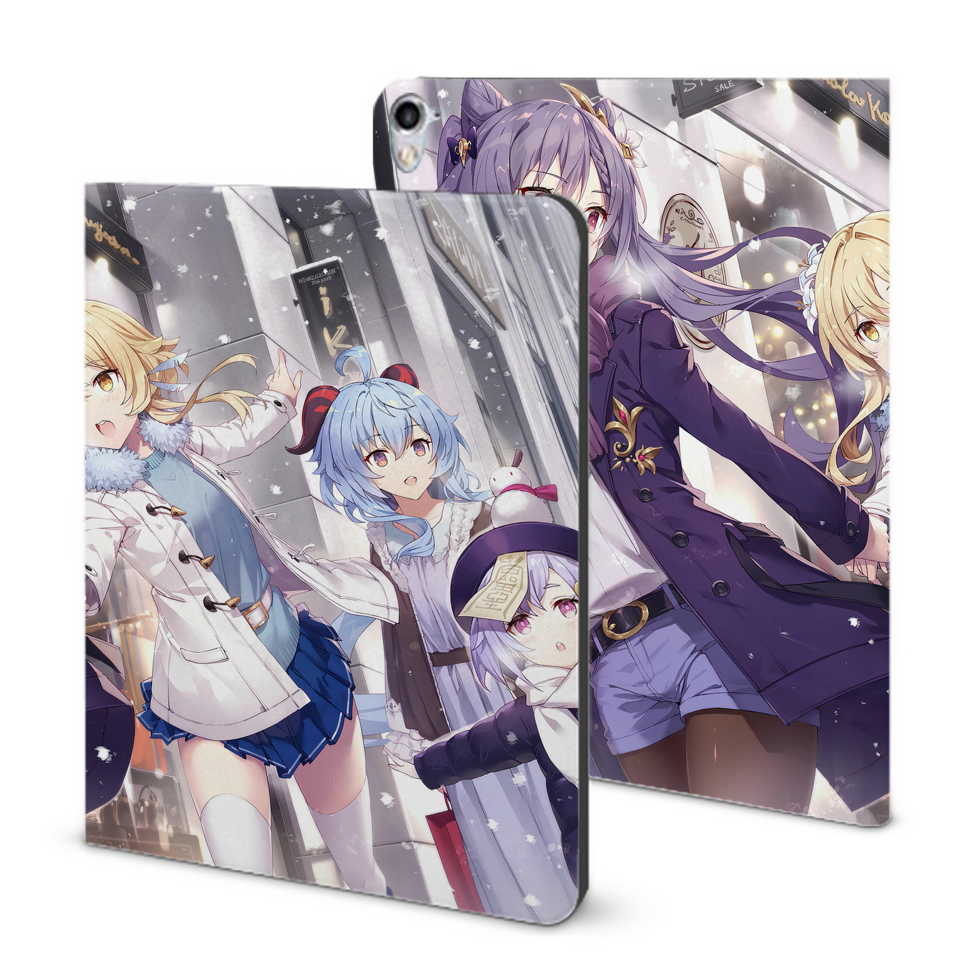 げんし神 genshin IPad ケース ブック型 PUレザー TPU 耐衝撃 軽量 薄型 ペン収納なし 全面保護 IPad 各モデル対応
